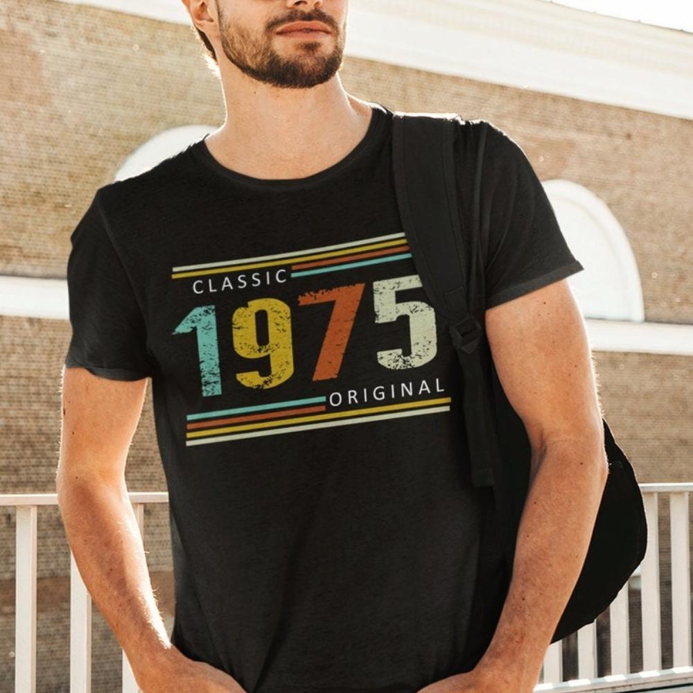 Classic 1975 Original Printed Tshirt Tops Fashion Streetwear Style Crewneck Tshirt Woman Man Cotton Trendy Retro Gift Tee