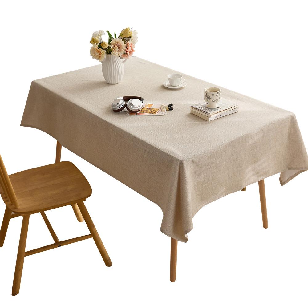 Solid Color Thickened Durable Cotton Linen Tablecloth Rectangle Dining Table Cover Luxury Advanced Sense Versatile Coffee Table Mat Decorative