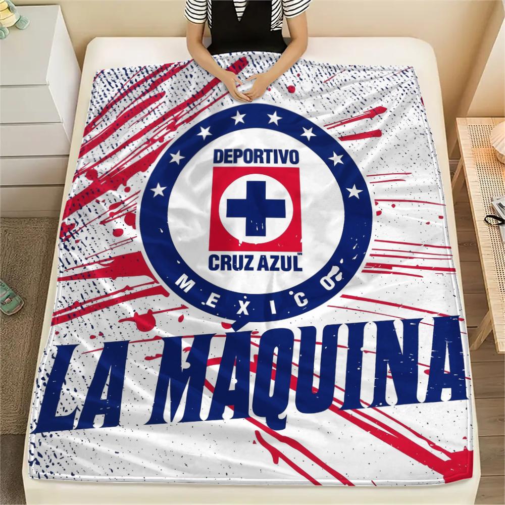 Cruz Azul Football Team,pattern Flannel Blanket, High Quality Comfortable for All Seasons, Home Decor, Warmth and Comfort, Perfect for Gifts.
