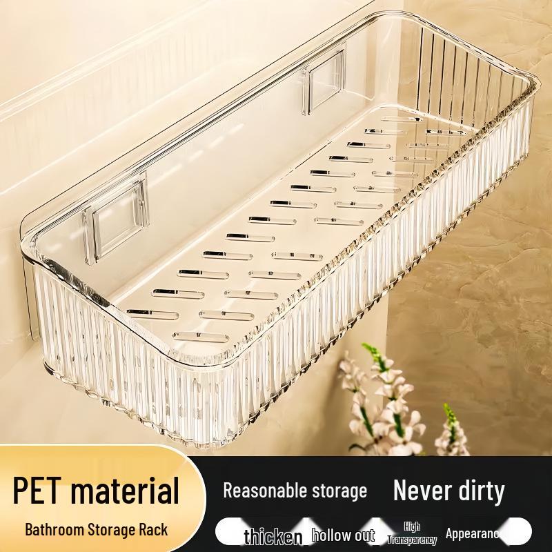 No-Drill Wall-Mounted Bathroom Shelf for Toiletries and Cosmetics