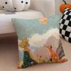Healing The L-Little Prince Painting Fairy Tale Cushion Cover Throw Pillow Cover Hidden Button Durable Polyester Chair Cushion