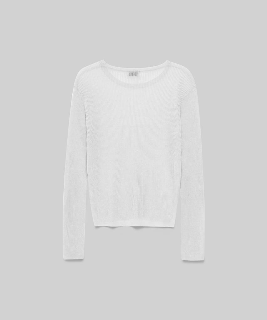 MUSINSA STANDARD WOMAN Women'S Linen Blend Ribbed Sheer Knit [White]