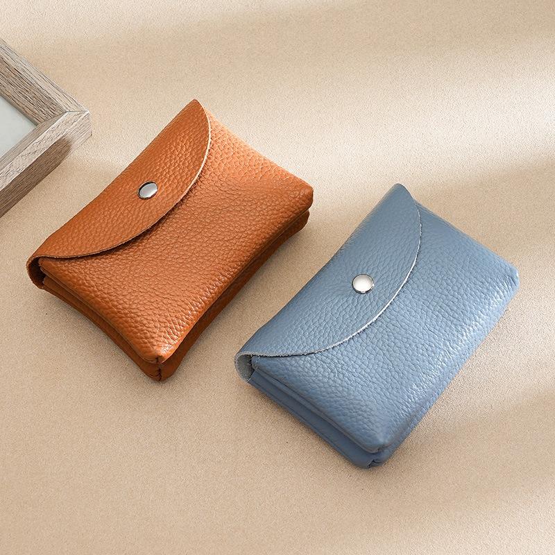 New Genuine Leather Coin Wallet Women's Coin Bag Purses Card Wallet Top Layer Cowhide Small Wallet Card Keys Organizer Wallets