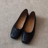 Sheepskin Version~ Leather Black Ballet Grandma Women's Shoes Bow Shallow Mouth Single Shoes Women's Flat Mary Jane Women's Shoes