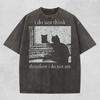 Ich denke nicht, also bin ich nicht Shirt - Lustiges Katzen-Meme Philosophie T-Shirt, Comfort Colors Sarkastisches Cartoon-Katzen-T-Shirt