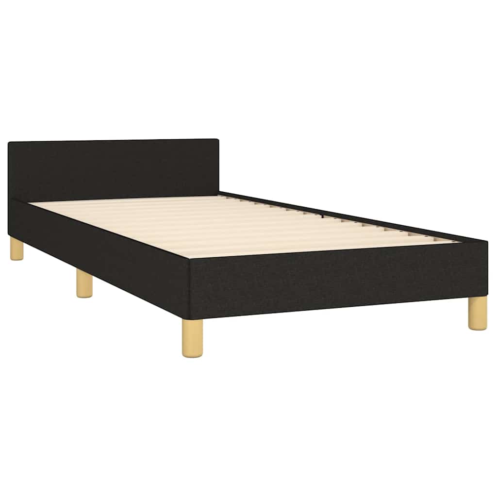 Bed Frame without Mattress Black 90 x 190 cm Fabric