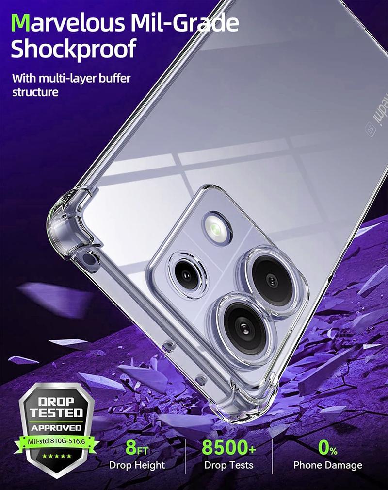 Ultra Thin Shockproof Silicone Soft Case For Xiaomi Redmi Note 13 12 11 11S 13R 12S 11T 12T Pro Plus 13C 12C 4G 5G Clear Cover