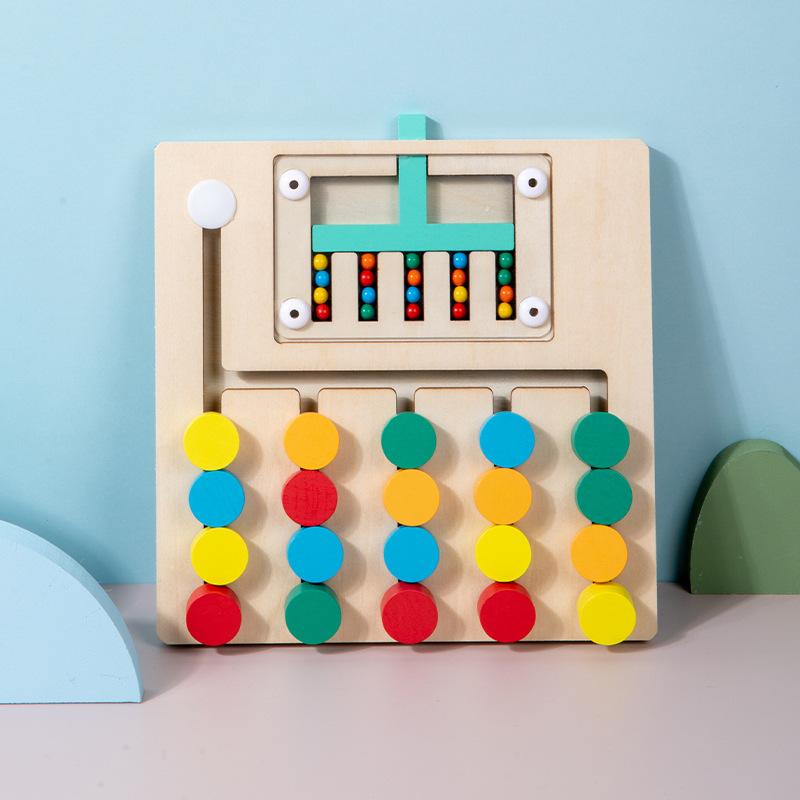 Children'S Wooden Balls, Four-Color And Five-Color Walking Games, Kindergarten Thinking Training, Early Education Educational Toys