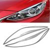 Für Mazda3 Axela M3 2014 2015 2016 Chrom ABS Scheinwerfer Lampenabdeckung Außenverkleidung 2St