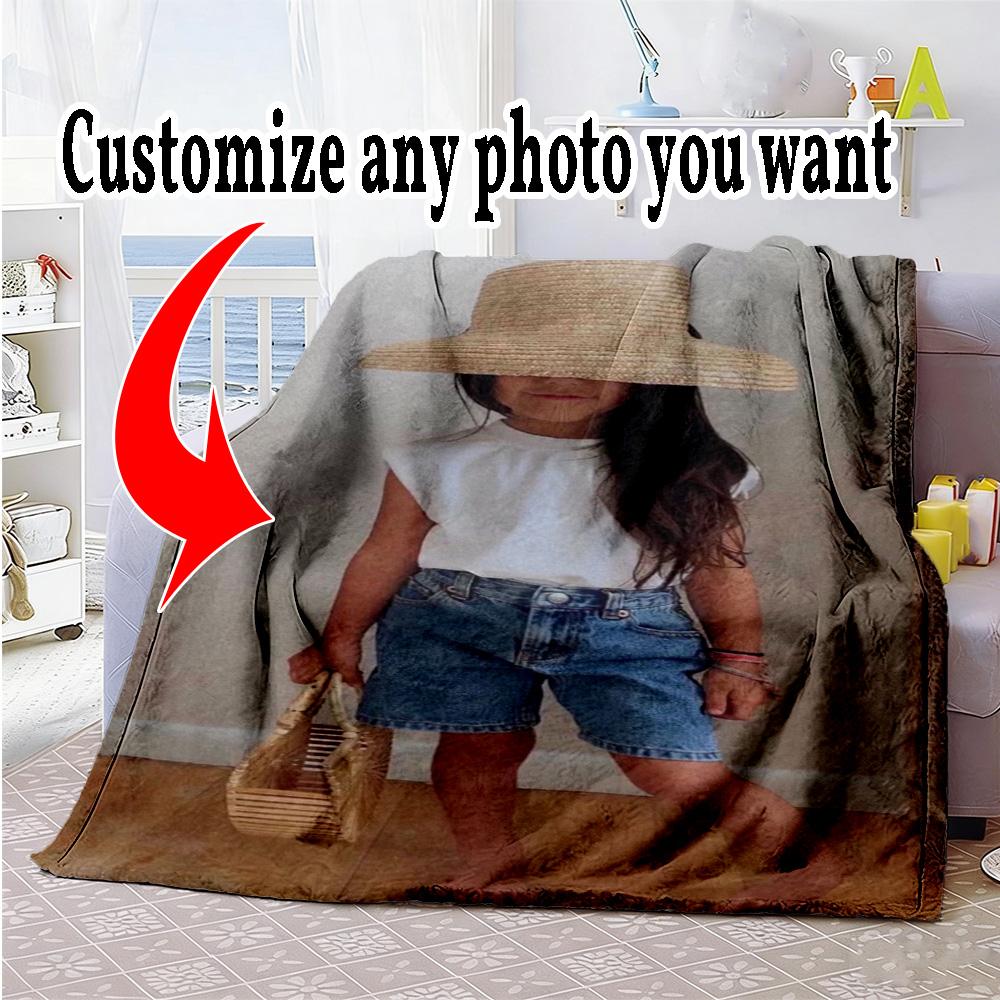 Customize Photos Personalized picture Blanket Cozy Customizable Blanket Soft & Cozy Perfect for Seaside Office Livingroom Office Chair All-Season Use