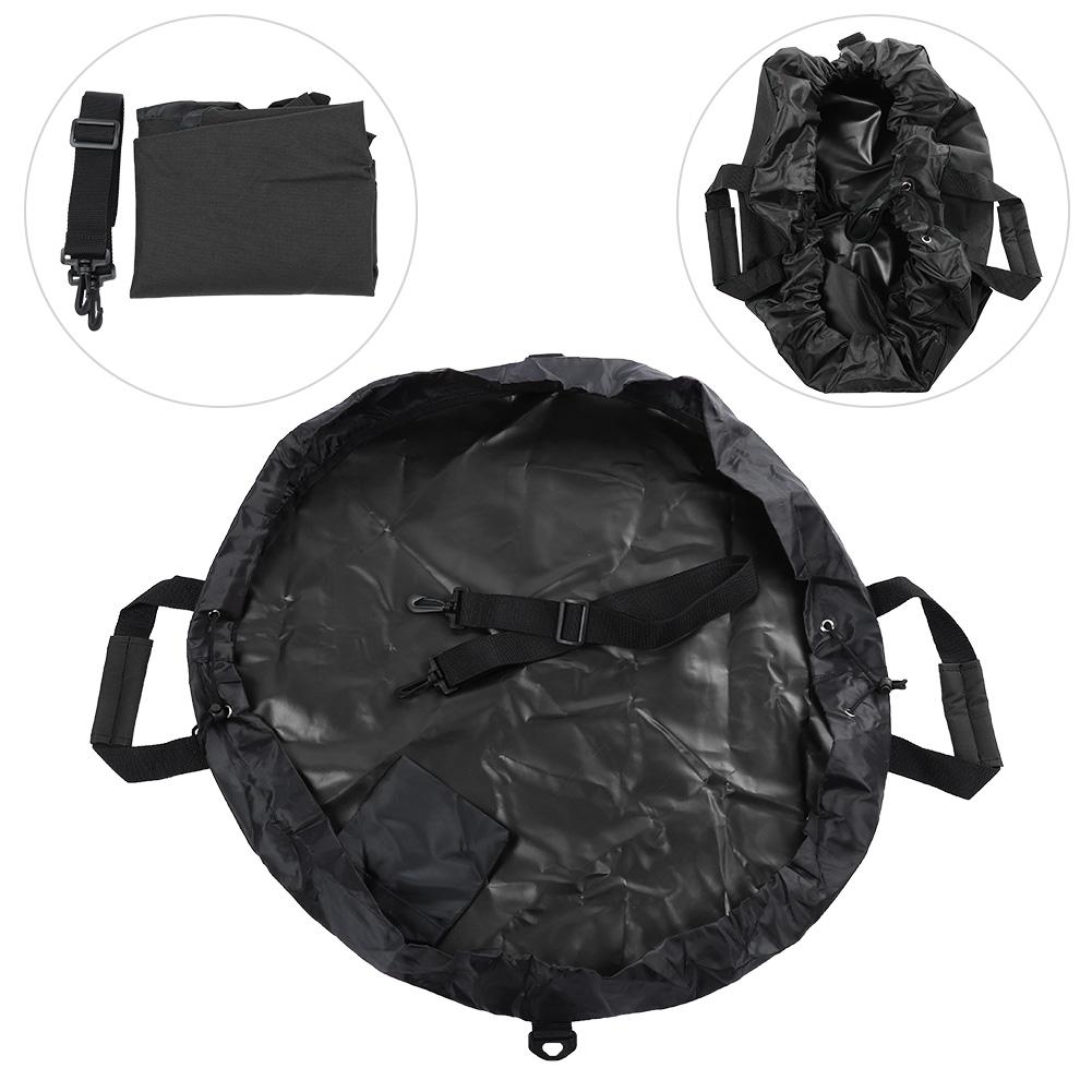 Oxford Doek Wetsuit Wisselmat Surfen Strandmat Draagtas met Schouderband(Zwart)