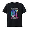 Colorful OTA Occupational Therapy Therapist Womens T Shirt Vintage Washed Stretched Top For Everyday Wear Comfortable
