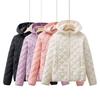 Lichte Dunne Katoen Gewatteerde Kleding Dames Korte Jas Lente Herfst Losse Met Capuchon Warme Jas Dame Casual Tops Gewatteerde Bovenkleding