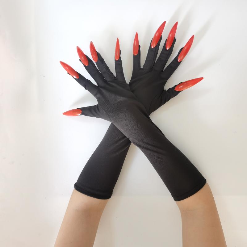 Halloween Cat Woman Paw Gloves With Long Fingernails And Claws Party Cosplay Costume Accessories