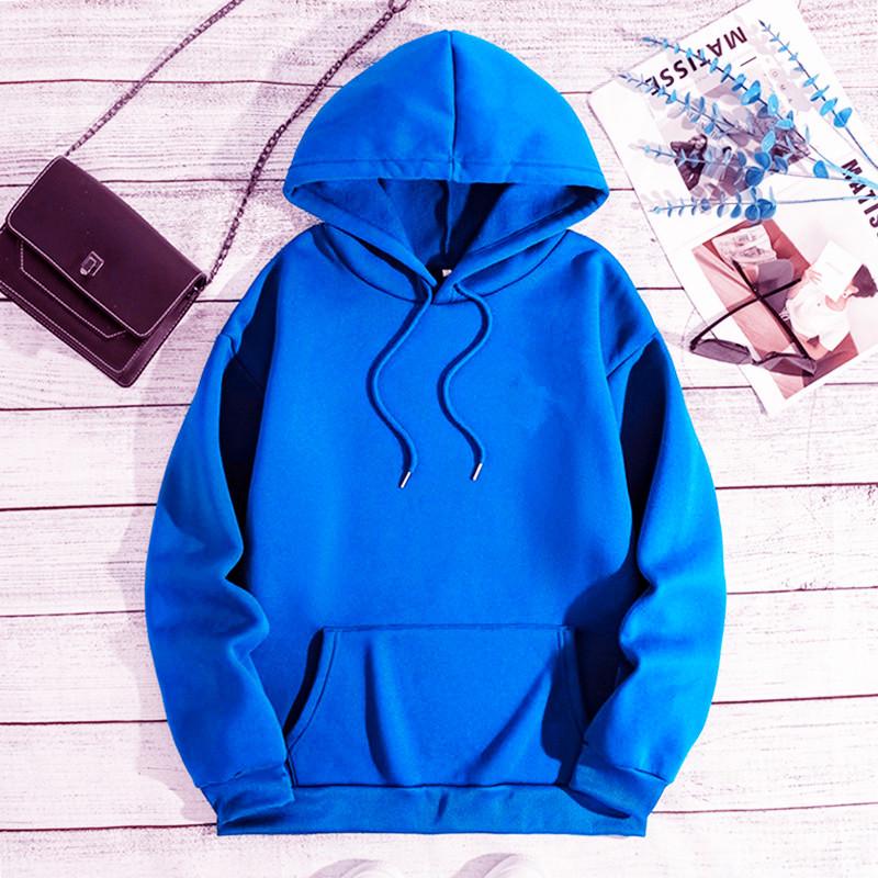 Women's 2024 Autumn/Winter Velvet-Lined Loose Casual Hooded Sweatshirt