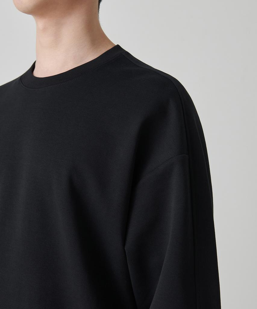 Musinsa Standard Flat Terry Oversized Double Layer Sweatshirt [Black]