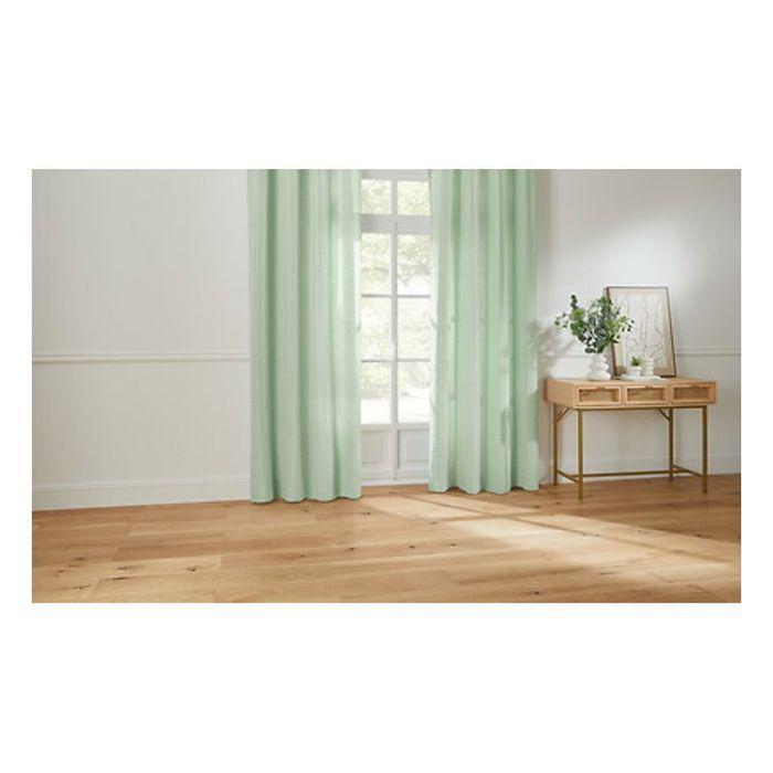 Voilage "Noa" motif rayures plissées tamisant 140 x 240 cm Atmosphera - Céladon
