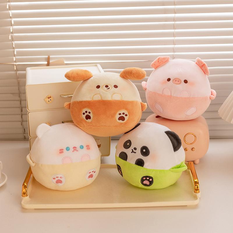 Super Cute Dog Pig Cat Panda Balls Plush Toys Soft Stuffed Cartoon Animal Pillow Creative Souvenir Room Decor Birthday Gift