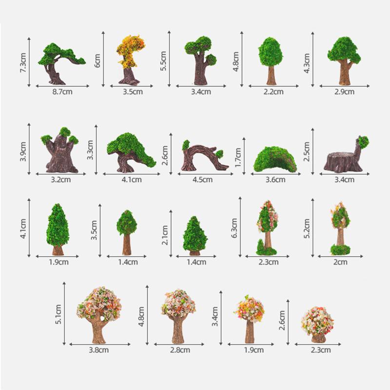 Figurines Miniatures Simulated Tree Flowers Micro Landscape Ornaments For Diy Home Decoration Table Desk Ornaments Accessories