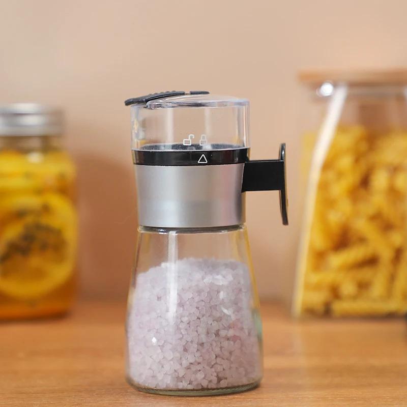 Push-type Salt Dispenser Sugar Bottle Spice Pepper Shaker Can Jar PushType Seasoning Container Kitchen Gadgets