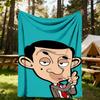 1pc Mr. Bean, Cartoon Outdoor Blanket Lightweight Flannel, Soft & Warm, All-Season Use for Sofa, Outdoor, Camping, Living Room, Office030