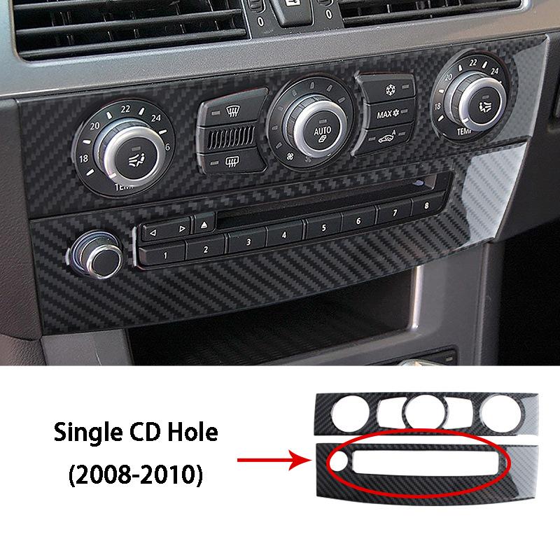 Carbon Fiber Car Inner Central Air Conditioning CD Panel Cover Trim Car Stickers For BMW 5 Series E60 2004-2010 