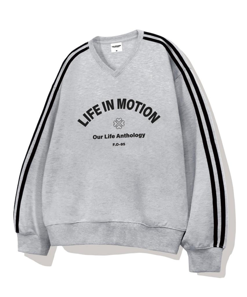 ULIFEZIP Arch In Motion Oversized Track V-Neck Sweatshirt 5 Colors [Ulzv_2004]