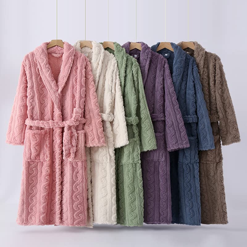 Yume Pajama Men's and Women's Matching Fleece Robe, Hotel/Winter Blanket, Warm and Fluffy Bath Robe/Loungewear for Fall and Winter (2XL, Beige)