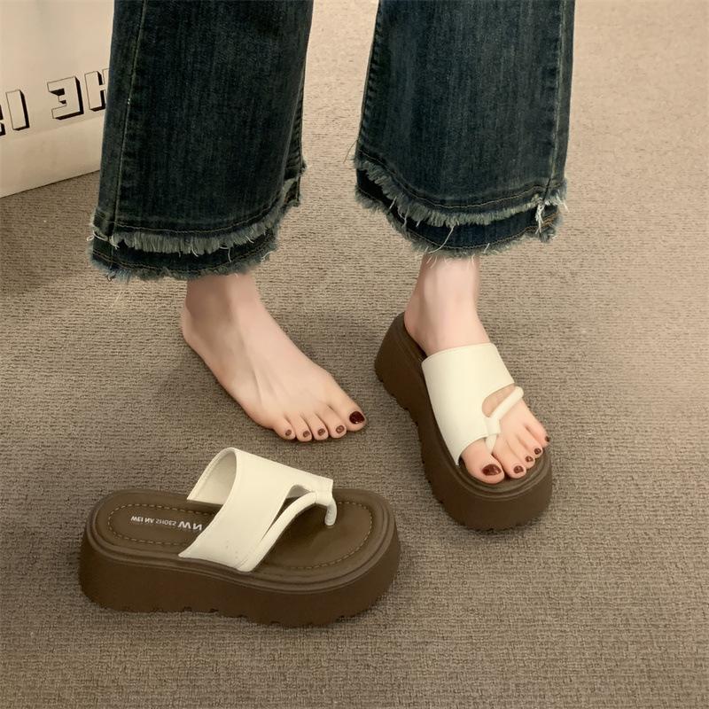 Französisches Zehensteg-Set coole Hausschuhe Damen Sommerbekleidung neue lässige Flip-Flops einfach mit Rock coole Hausschuhe