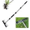 Weeding Rake with Adjustable Long Handle 8 Teeth Iron Weeding Tool for Efficient Soil Penetration Weed Removal Loosening Soil