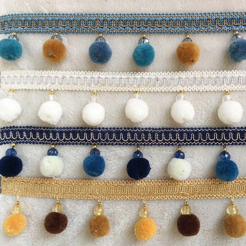 1 Meter European Style Pompom Ball Lace Trim Ball Ribbon Tassel Craft DIY Sofa Curtain Decor Sewing Accessory Upholstery Edging