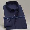 Men Formal Shirt Long Sleeve Office Solid Color Anti-Wrinkle Fashion Business Pocket White Blue Social Pocket Shirts