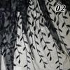 50*125cm Champagne Zwart Blauw Glanzende Pailletten Boomblad Borduurstof Tule Kant Garen Designer Stof Voor Diy Kleding Jurk