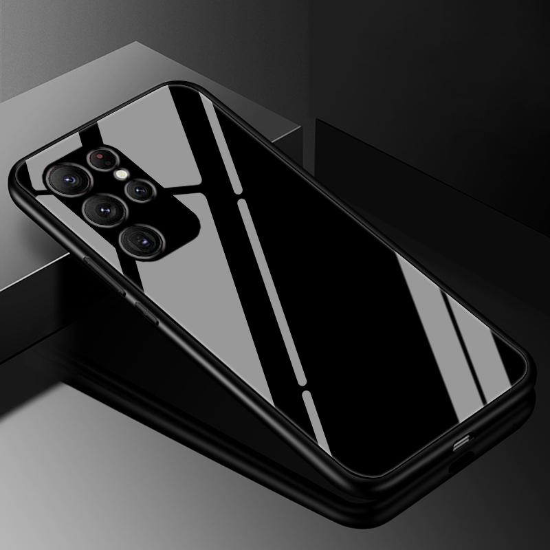 For Samsung S24 S23 Ultra Case Cover Tempered Glass Cases for Samsung Galaxy S22 S21 S20 S23 Plus FE Luxury Hard Back Bumper