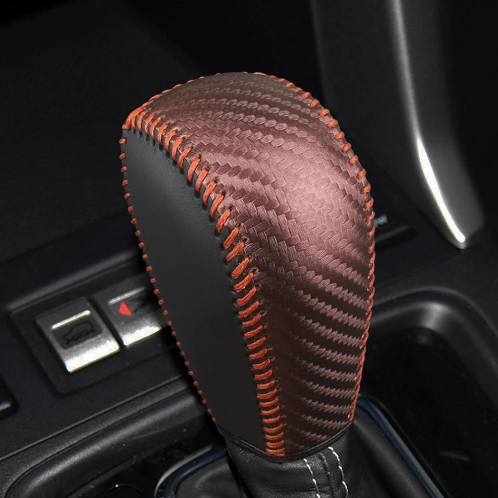 Car PU Leather Gear Shift Knob Cover Handball Trim For Subaru Forester 13-18 CROSSTREK 13-14 Subaru XV 12-17 Subaru LEVORG 14-16