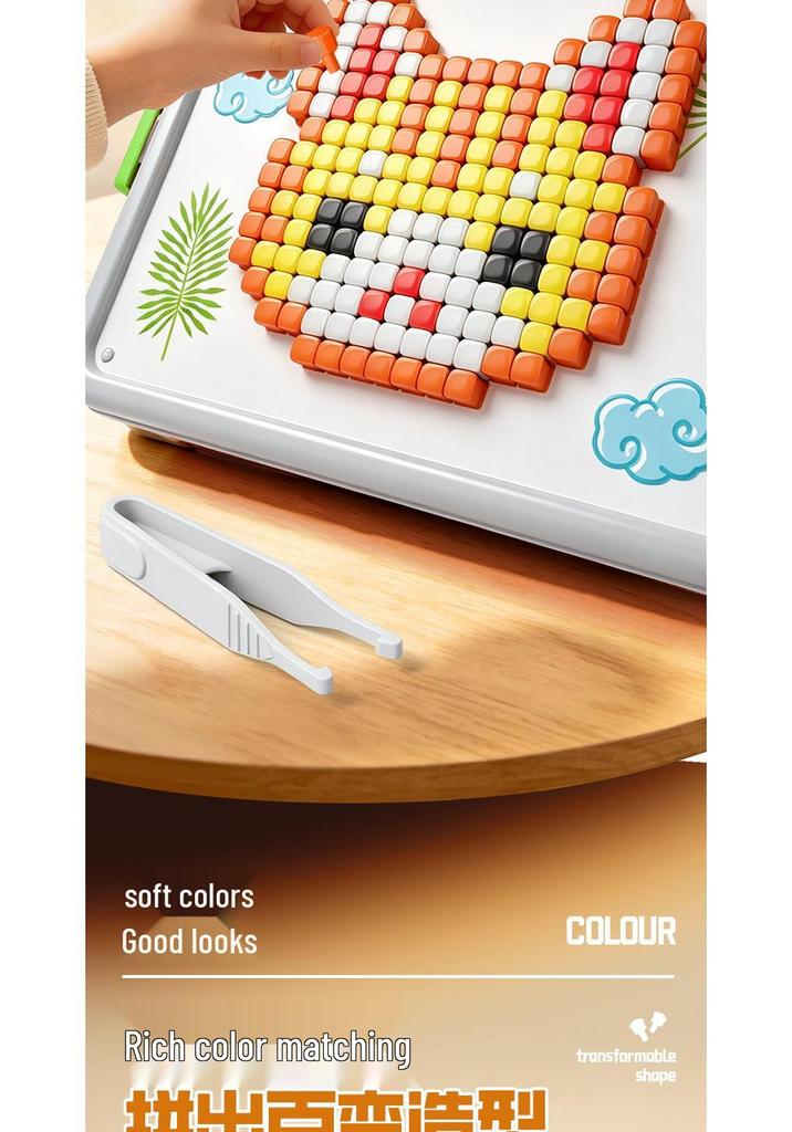3D Mushroom Nails Puzzle Toy for Kids: DIY Educational Insert Board & Building Blocks