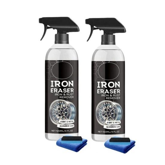 Iron Eraser Rust Spray Remover for Car Wheels, Fast Acting And Paint Brake Dust Cleaner, Metal Fallout Auto Hardware Removal Solution Cars