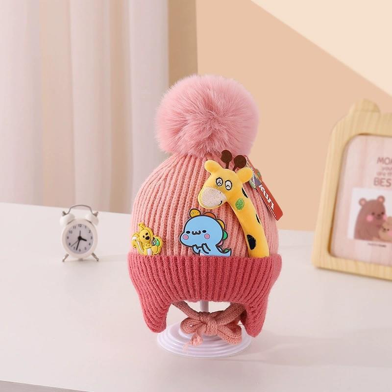 Kids' Woolen Hat with Pom-Pom - Warm, Knitted Winter Ear-Protection for Boys and Girls
