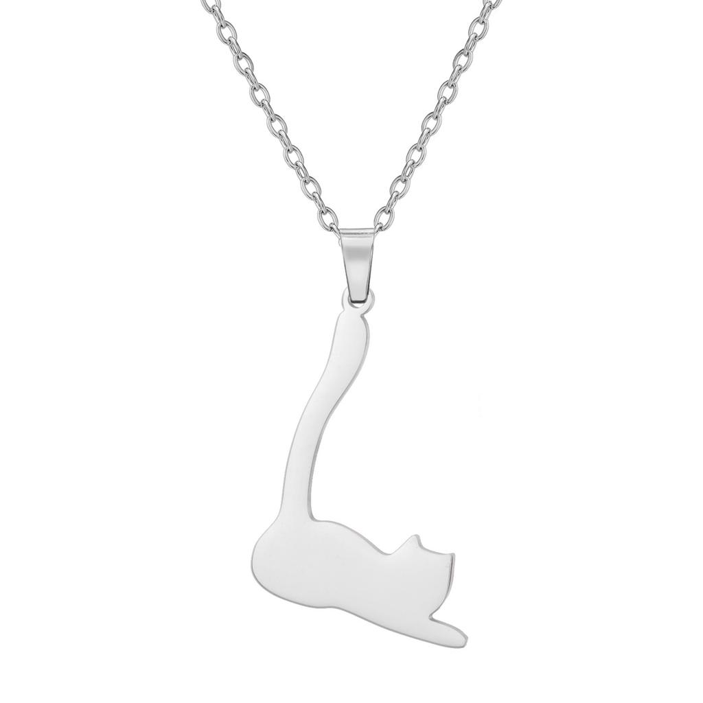 Módní minimalistický dámský náhrdelník s přívěskem kočky, jemný řetízek na klíční kost, elegantní malý šperk, dárek