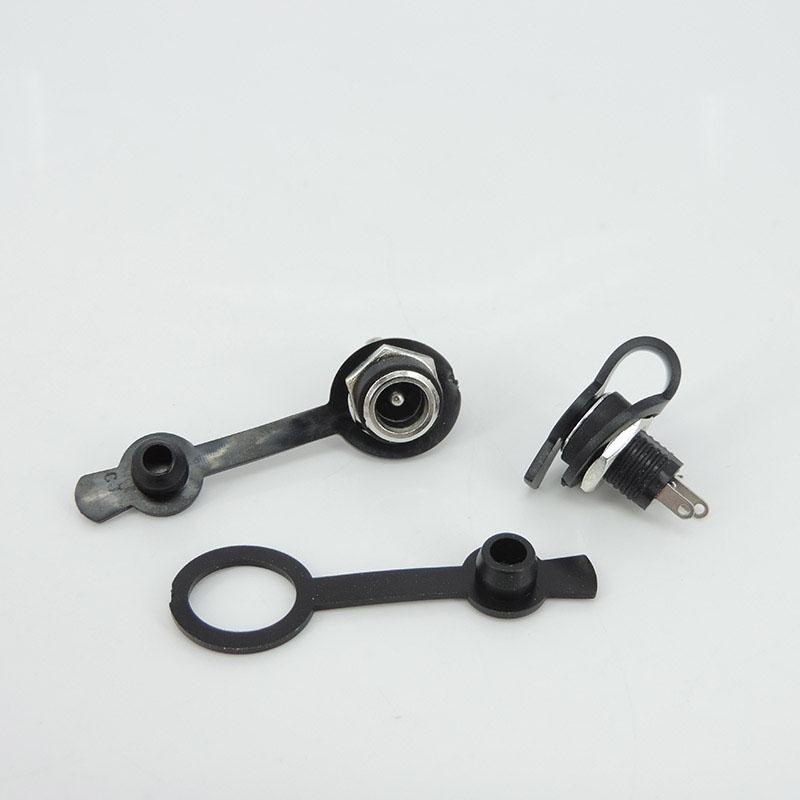 10pcs 5.5x2.1mm 5.5x2.5mm DC Female Panel Mount Power Jack Socket Supply Connector Plug Adapter 2 Terminal Type DC Plug with Cover Cap