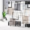 Moderner Geometrischer Duschvorhang Braun Schwarz Und Weiß Abstrakter Geometrischer Duschvorhang Für Badezimmer Modern Minimalistisches Bad