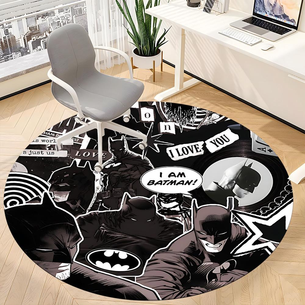1pc Batman Office Round Area Rug, Under Office Chairs Bedroom Living Room Home Decor, Room Deco, Available In Various Sizes