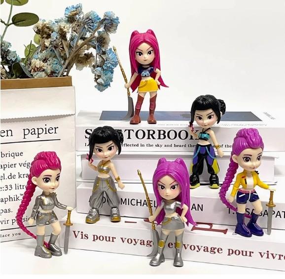 Hot Kpop 6-piece Demon Hunter Girls Group Figurine Doll Lumimila Zoe Doll Tabletop Ornament Model Toy Blind Box Perfect Gifts