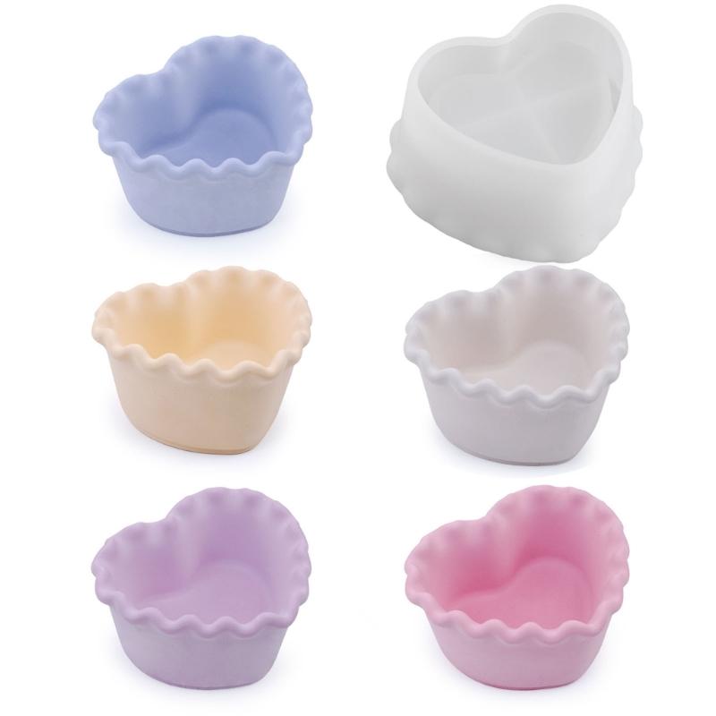 Silicone Mold Love Heart Shape Epoxy Resin Molds DIY Candle Jar Storage Box Mould Jewelry Making Tool Concrete Molds
