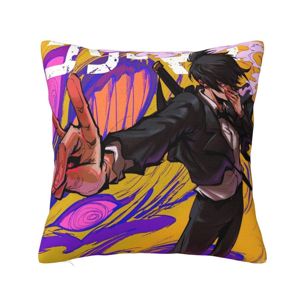 Anime Chainsaw Man Square Pillow Cases Cushion Cover Awesome Zippered Decor Throw Pillow Case Cover for Car