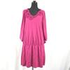 Vivienne Tam Knielanges Kleid mit Poncho-Ärmeln/Größe 0/Rosa/(GEBRAUCHT)