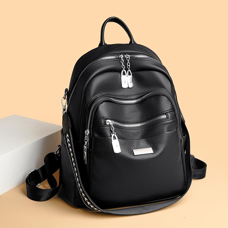 Large Capacity Soft Leather Backpack Women's Travel Multifunctional Backpack