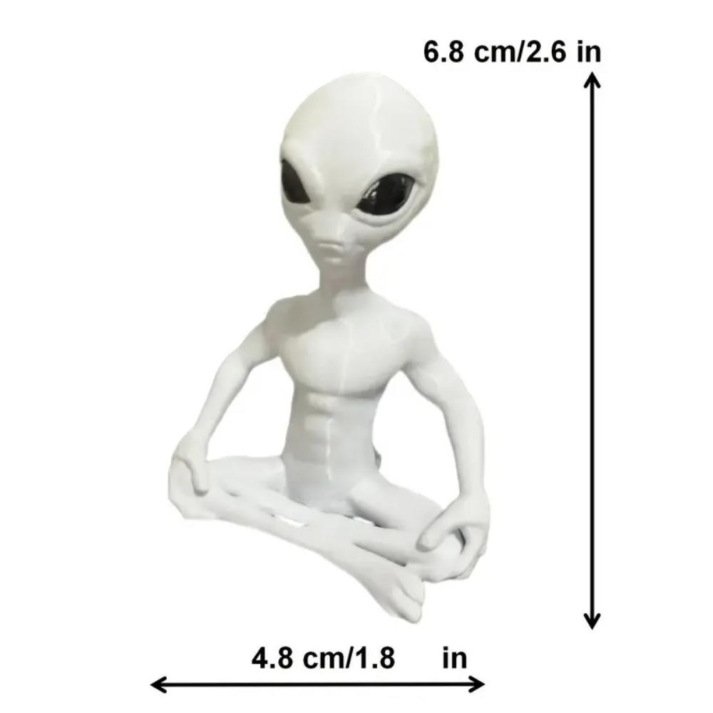 Meditation Alien Statue, 3D Printed Alien Yoga Meditation Ornament, Halloween Decoration Room Space Fun Stress Relief Decoration