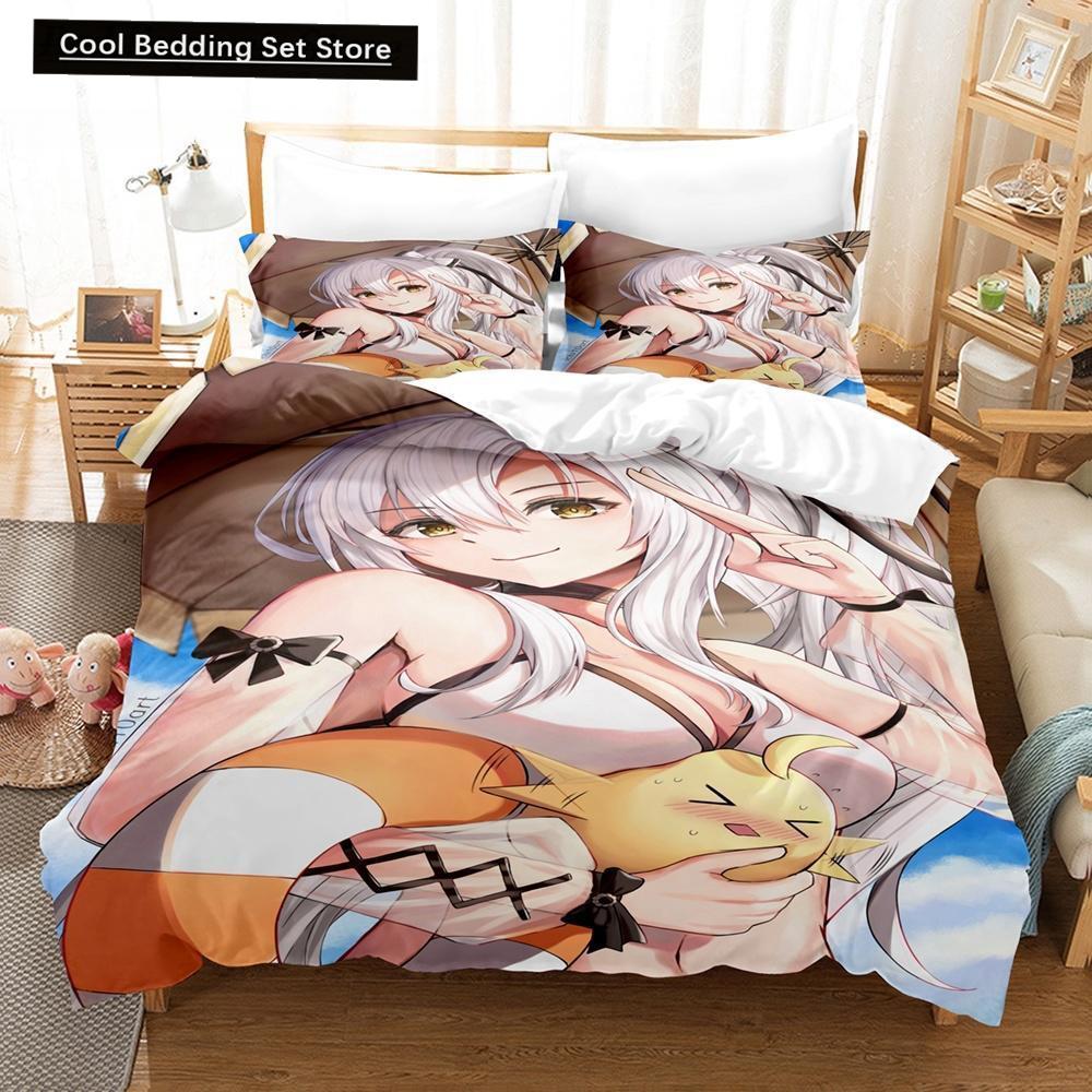 3D-trykk Anime Azur Lane Sengetøy Sett Enkelt Twin Full Queen King Size Sengesett Voksen Barn Soverom Dynetrekk Sett laken sett