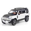 1/24 Scale Land Rover Defender SUV Metal Diecast Alloy Toys Cars Model with Sound and Light for Boys Children Kids Gift Vehicles Hobbies Collection